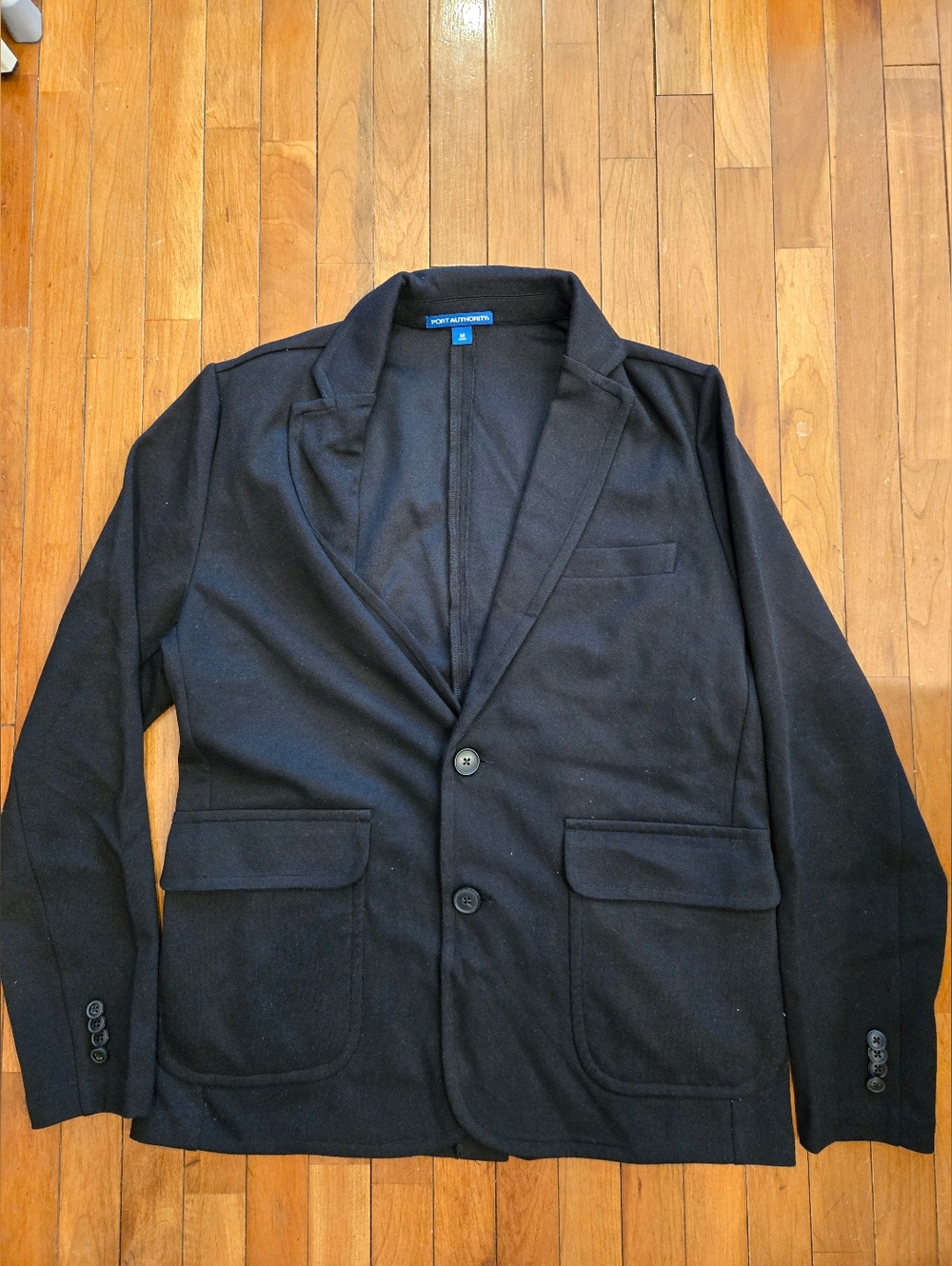 Port Authority Black Casual Two-Button Blazer Sz Medium